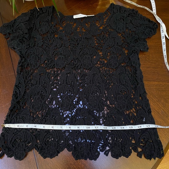 Mesmerizing black lace shirt sleeve top - Picture 5 of 5